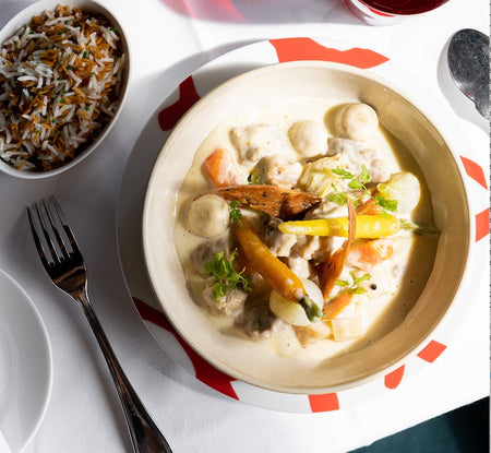 Blanquette de Veau à l'ancienne, Riz Basmati grillé